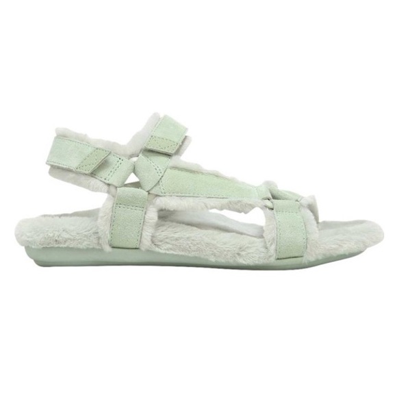 Vionic Viva Faux Fur Suede Sandals - Picture 1 of 11